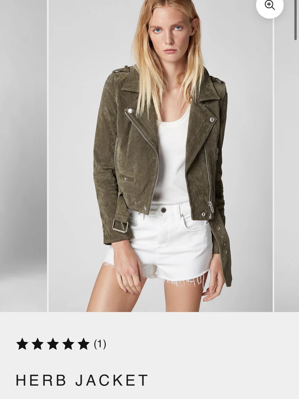 New BLANK NYC Herb Suede Moto Jacket - Olive green S